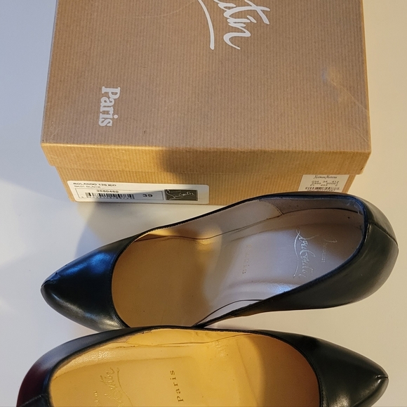 Christian Louboutin Rolando 120 Black Leather Heels - Picture 6 of 10